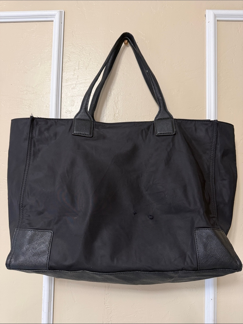 Tory Burch Black Nylon Logo Tote - Picture 3 of 12